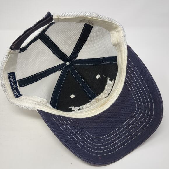 TruWood Siding Trim Strapback Trucker Hat Blue One Size Mesh Back - Picture 7 of 10